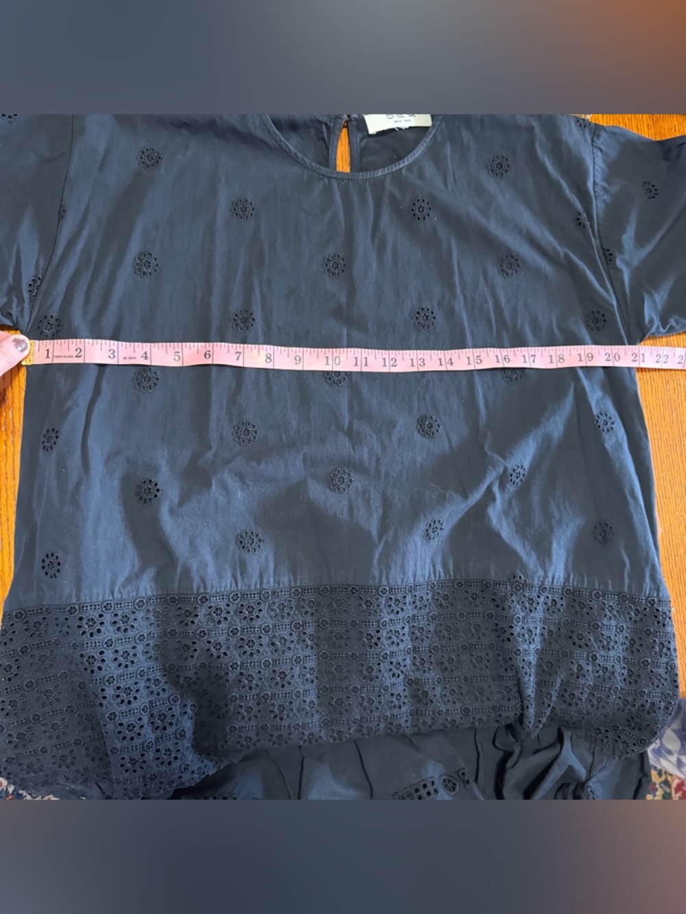 Sea New York Elysse Broderie Anglaise Cotton Mini Dress Black Women's Large - Picture 9 of 9
